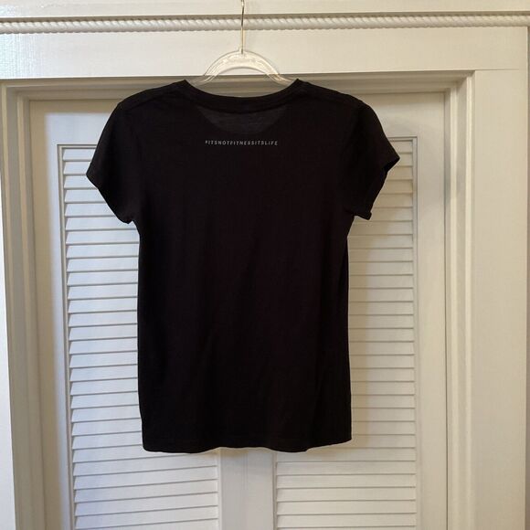 Equinox Shirt Women's Black Graphic Logo Crew Neck Short Sleeve Stretch, Size S - Picture 7 of 11